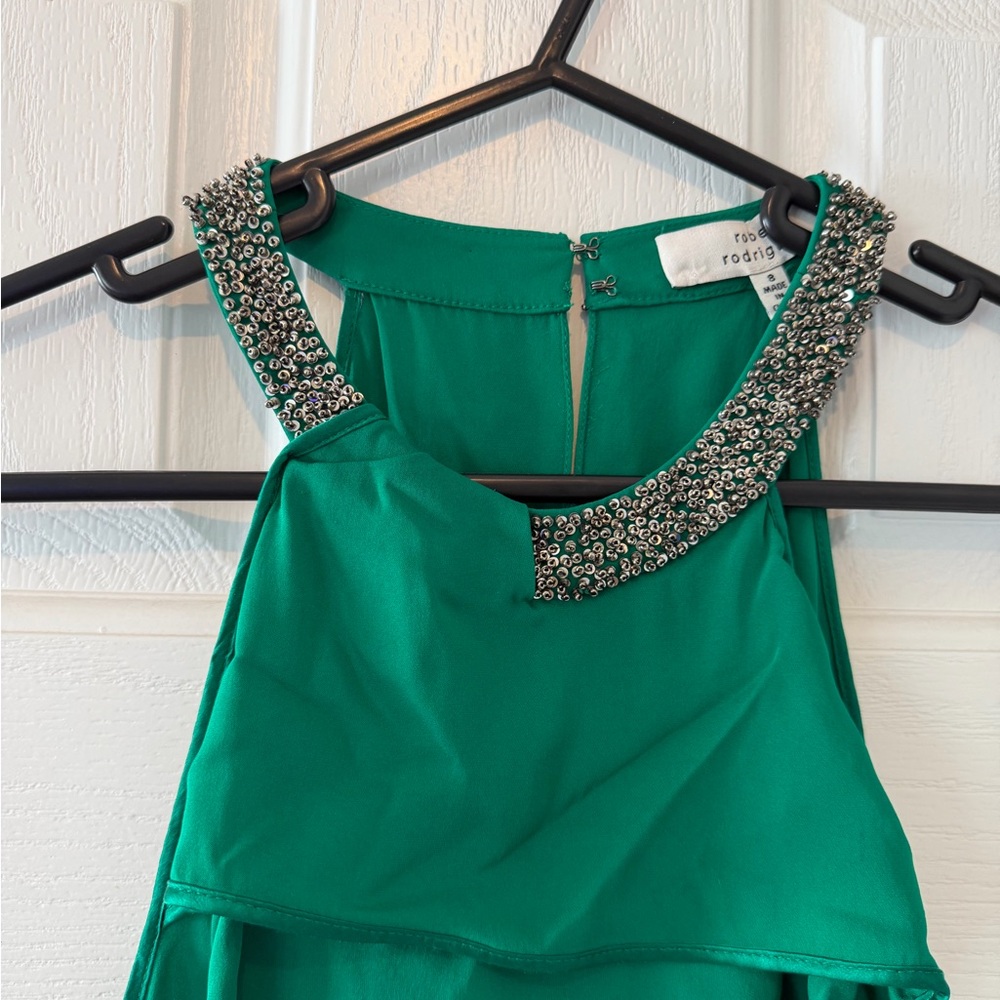 Robert Rodriguez Women’s Emerald Green Beaded Top